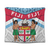 Australia South Sea Islanders Tapestry - Fiji In Fijian Tapa Pattern Coat Of Arms Symbol Tapestry