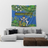 Australia  South Sea Islanders Tapestry - Solomon Islands Symbol In Polynesian Patterns With Tropical Flowers Style Tapestry