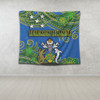 Australia  South Sea Islanders Tapestry - Solomon Islands Symbol In Polynesian Patterns With Tropical Flowers Style Tapestry