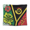 Australia  South Sea Islanders Tapestry - Vanuatu Flag With Habiscus Flowers Tapestry