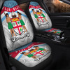 Australia South Sea Islanders Car Seat Cover - Fiji In Fijian Tapa Pattern Coat Of Arms Symbol Car Seat Cover