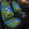 Australia  South Sea Islanders Car Seat Cover - Solomon Islands Symbol In Polynesian Patterns With Tropical Flowers Style Car Seat Cover