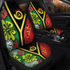 Australia South Sea Islanders Car Seat Cover - Vanuatu Flag With Habiscus Flowers Car Seat Cover