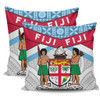 Australia South Sea Islanders Pillow Cases - Fiji In Fijian Tapa Pattern Coat Of Arms Symbol Pillow Cases