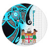 Australia  South Sea Islanders Round Rug - Fiji With Polynesian Tapa Patterns And Coat Of Arms Symbol Round Rug