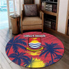 Australia  South Sea Islanders Round Rug - Gilbert Islands In Polynesian Pattern With Coconut Trees Round Rug