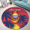 Australia  South Sea Islanders Round Rug - Gilbert Islands In Polynesian Pattern With Coconut Trees Round Rug