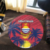Australia  South Sea Islanders Round Rug - Gilbert Islands In Polynesian Pattern With Coconut Trees Round Rug