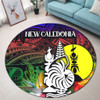 Australia  South Sea Islanders Round Rug - I'm New Caledonian In Polynesian Style With Tropical Hibiscus Flowers Round Rug