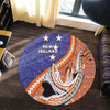 Australia  South Sea Islanders Round Rug - New Ireland Flag With Polynesian Shark Pattern Round Rug