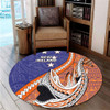 Australia  South Sea Islanders Round Rug - New Ireland Flag With Polynesian Shark Pattern Round Rug