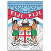 Australia South Sea Islanders Area Rug - Fiji In Fijian Tapa Pattern Coat Of Arms Symbol Area Rug