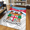 Australia South Sea Islanders Area Rug - Fiji In Fijian Tapa Pattern Coat Of Arms Symbol Area Rug