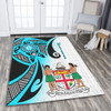 Australia  South Sea Islanders Area Rug - Fiji With Polynesian Tapa Patterns And Coat Of Arms Symbol Area Rug