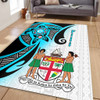 Australia  South Sea Islanders Area Rug - Fiji With Polynesian Tapa Patterns And Coat Of Arms Symbol Area Rug