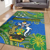 Australia  South Sea Islanders Area Rug - Solomon Islands Symbol In Polynesian Patterns With Tropical Flowers Style Area Rug