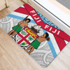 Australia South Sea Islanders Doormat - Fiji In Fijian Tapa Pattern Coat Of Arms Symbol Doormat