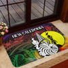 Australia  South Sea Islanders Doormat - I'm New Caledonian In Polynesian Style With Tropical Hibiscus Flowers Doormat