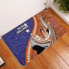 Australia  South Sea Islanders Doormat - New Ireland Flag With Polynesian Shark Pattern Doormat