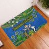 Australia  South Sea Islanders Doormat - Solomon Islands Symbol In Polynesian Patterns With Tropical Flowers Style Doormat