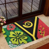 Australia  South Sea Islanders Doormat - Vanuatu Flag With Habiscus Flowers Doormat