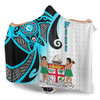 Australia  South Sea Islanders Hooded Blanket - Fiji With Polynesian Tapa Patterns And Coat Of Arms Symbol Hooded Blanket