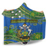 Australia  South Sea Islanders Hooded Blanket - Solomon Islands Symbol In Polynesian Patterns With Tropical Flowers Style Hooded Blanket