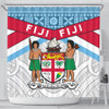 Australia South Sea Islanders Shower Curtain - Fiji In Fijian Tapa Pattern Coat Of Arms Symbol Shower Curtain