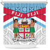 Australia South Sea Islanders Shower Curtain - Fiji In Fijian Tapa Pattern Coat Of Arms Symbol Shower Curtain