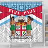 Australia South Sea Islanders Shower Curtain - Fiji In Fijian Tapa Pattern Coat Of Arms Symbol Shower Curtain