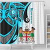 Australia  South Sea Islanders Shower Curtain - Fiji With Polynesian Tapa Patterns And Coat Of Arms Symbol Shower Curtain