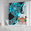 Australia  South Sea Islanders Shower Curtain - Fiji With Polynesian Tapa Patterns And Coat Of Arms Symbol Shower Curtain