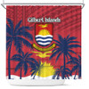 Australia  South Sea Islanders Shower Curtain - Gilbert Islands In Polynesian Pattern With Coconut Trees Shower Curtain