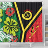 Australia  South Sea Islanders Shower Curtain - Vanuatu Flag With Habiscus Flowers Shower Curtain