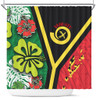 Australia  South Sea Islanders Shower Curtain - Vanuatu Flag With Habiscus Flowers Shower Curtain