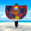 Australia  South Sea Islanders Beach Blanket - Gilbert Islands In Polynesian Pattern With Coconut Trees Beach Blanket