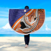 Australia  South Sea Islanders Beach Blanket - New Ireland Flag With Polynesian Shark Pattern Beach Blanket