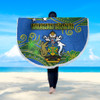 Australia  South Sea Islanders Beach Blanket - Solomon Islands Symbol In Polynesian Patterns With Tropical Flowers Style Beach Blanket