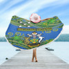 Australia  South Sea Islanders Beach Blanket - Solomon Islands Symbol In Polynesian Patterns With Tropical Flowers Style Beach Blanket