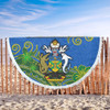 Australia  South Sea Islanders Beach Blanket - Solomon Islands Symbol In Polynesian Patterns With Tropical Flowers Style Beach Blanket