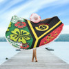 Australia  South Sea Islanders Beach Blanket - Vanuatu Flag With Habiscus Flowers Beach Blanket