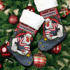 Sydney Roosters Christmas Stocking - Merry Christmas Our Beloved Team With Aboriginal Dot Art Pattern