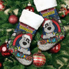 North Queensland Cowboys Christmas Stocking - Merry Christmas Our Beloved Team With Aboriginal Dot Art Pattern