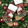 Redcliffe Dolphins Christmas Stocking - Merry Christmas Our Beloved Team With Aboriginal Dot Art Pattern