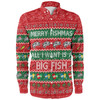 Australia Christmas Custom Long Sleeve Shirt - Merry Fishmas All I Want is a Big Fish Long Sleeve Shirt