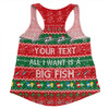 Australia Christmas Custom Women Racerback Singlet - Merry Fishmas All I Want is a Big Fish Women Racerback Singlet