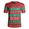 Australia Christmas Custom Rugby Jersey - Merry Fishmas All I Want is a Big Fish Rugby Jersey