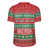 Australia Christmas Custom Rugby Jersey - Merry Fishmas All I Want is a Big Fish Rugby Jersey