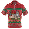 Australia Christmas Custom Zip Polo Shirt - Merry Chrismas I'm Laying On Your Present Zip Polo Shirt