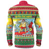 Australia Christmas Custom Long Sleeve Shirt - Surfing Santa Long Sleeve Shirt
